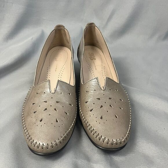 SAS Sonyo Women's Pump 9N Bronze Patent Leather Cut Out Slip On Heel H4845666 - Picture 2 of 8